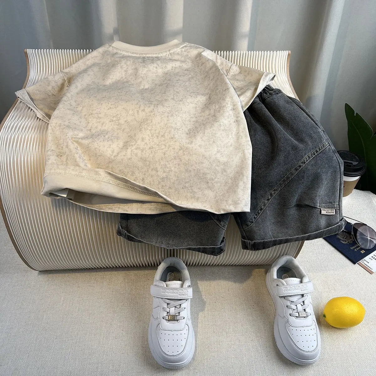 Hot Sale Fashion Baby Boy Suit Summer Clothes Short Sleeve T-shirt Short Jeans 2 Piece Set Kids Outfit  Children's Costume