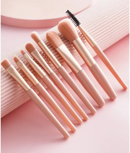 Mini Brush 8-Piece Makeup Bag Portable Concealer Powder Brush Set Soft Fur Make-up Tool Bag Foundation Brush Makeup Brush Set
