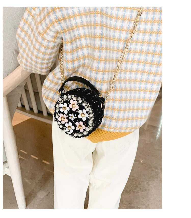 Women Bag Lady Little Girls Toddler Princess Lovely Bag Kids Baby Messenger Shoulder Crossbody Flower Bag