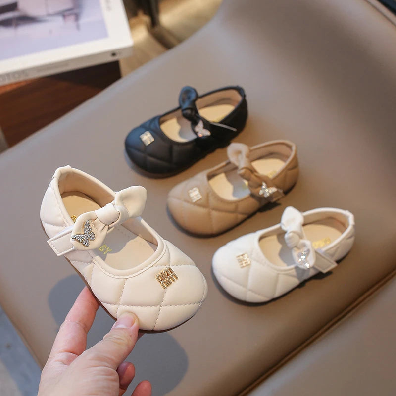 Toddler Little Girl Mary Jane Dress Shoes Ballet Flats for Kids Girl Party School Shoes Bowknot Princess Shoes 21-30