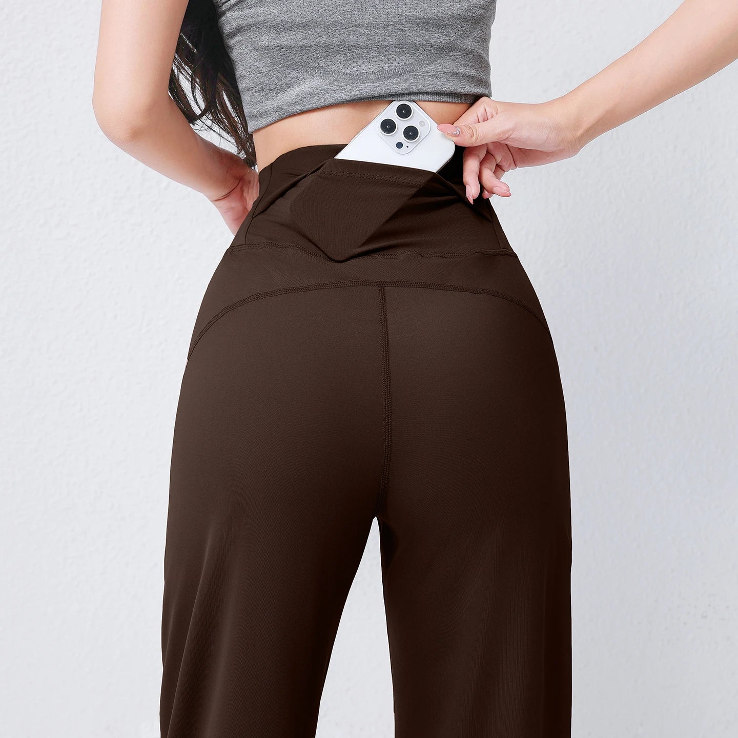 Women's High Waist Yoga Pants Loose Fit Straight Wide Leg Solid Color Spring Outdoor Wear Sports Fitness