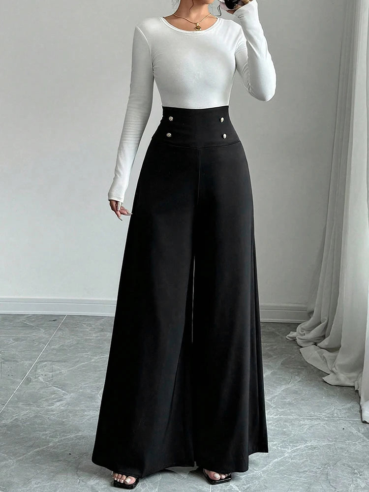 Summer Black Sexy Women Trousers New Streetwear Fashion Button Casual Slim Trousers Female Club Party Versatile Knitted Clothing