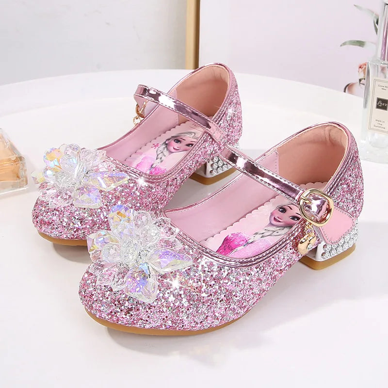Children's Shoes Ice And Snow Romance Princess Elsa Shoes Girl's Fashion Sandals Crystal Princess Shoes