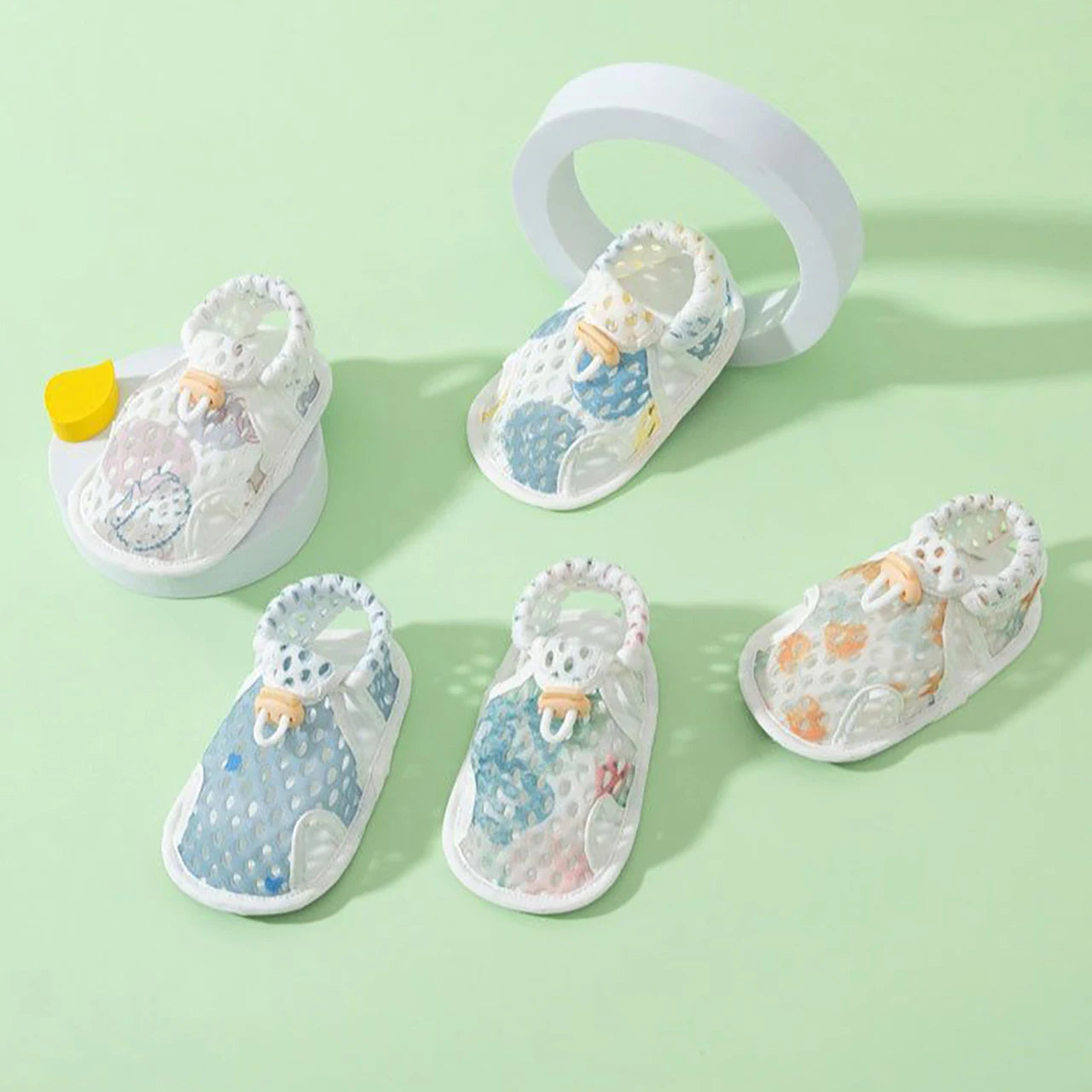 Baby Summer Sandals Soft Soled Cotton Fabric Newborn First Walkers Hollow Breathable Infant Non Slip Shoes Kids Footwear