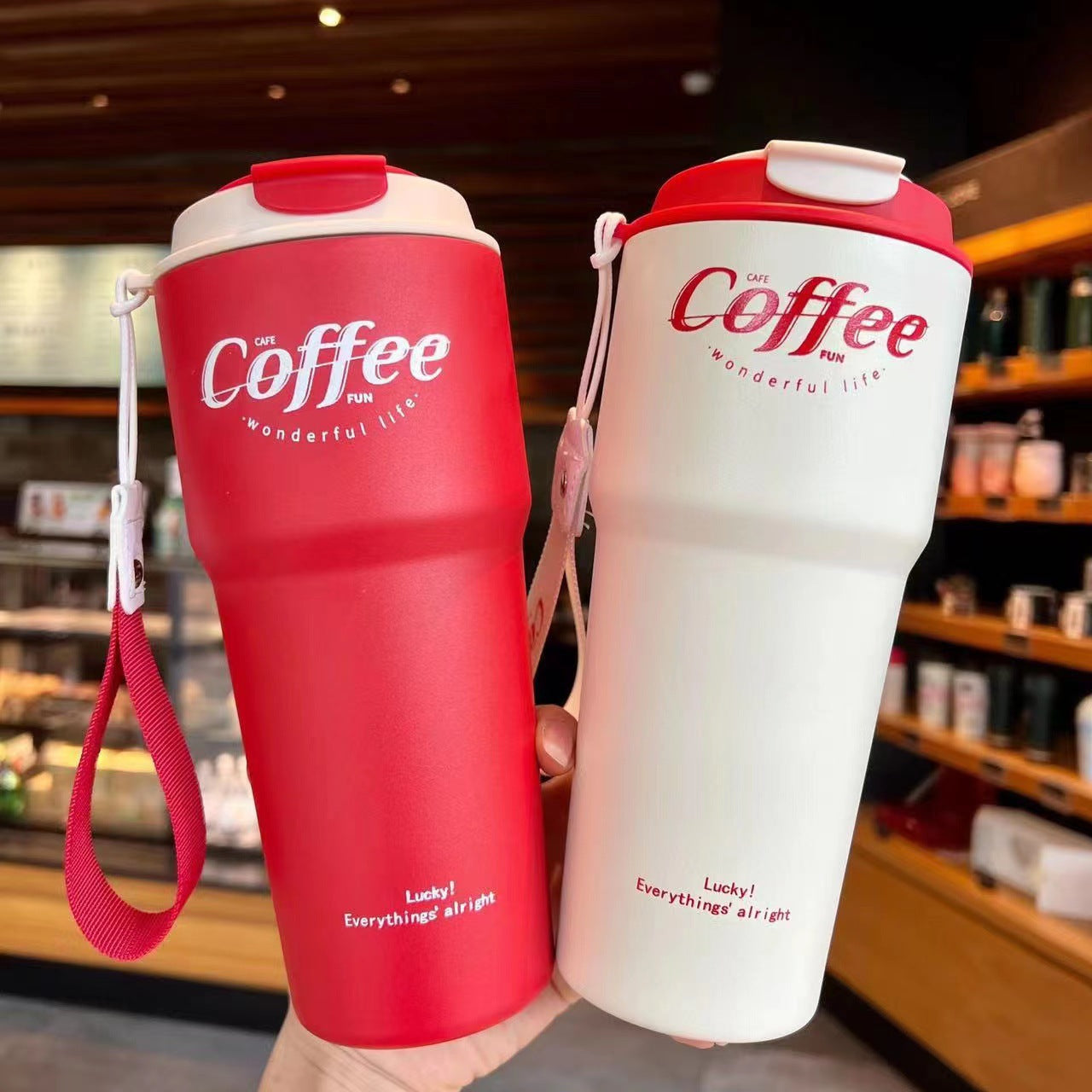 Portable Double Stainless Steel Coffee Mug Leak-Proof Thermos Travel Thermal Vacuum Flask Car Insulated Water Bottle 420ml/620ml (Available)