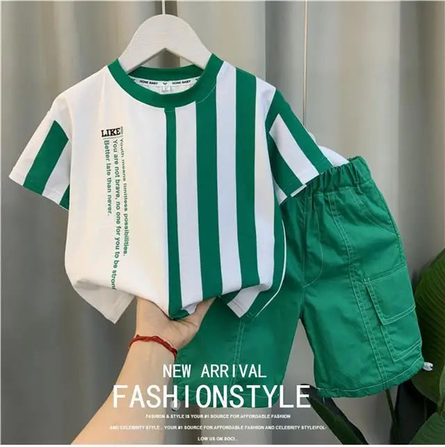 Summer Boy Clothing Suit New Children's Clothes Set Boys Short Sleeve T-Shirt Shorts
