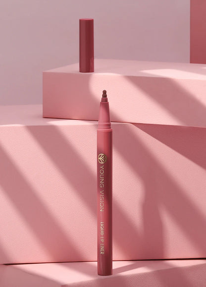 12 color matte liquid lipliner sponge gourd head fog surface bare color waterproof lip glaze red pen