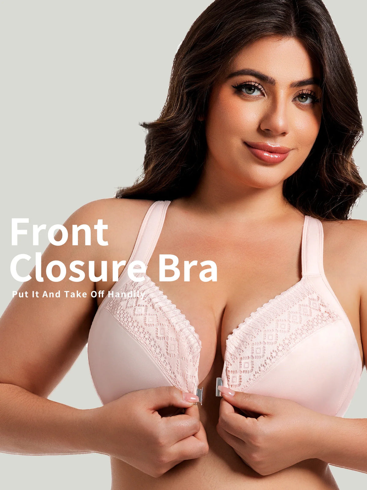 Front Closure Unlined Underwire Racerback Bra Full Coverage plus Size Comfortable Supportive Women's Bra 7850
