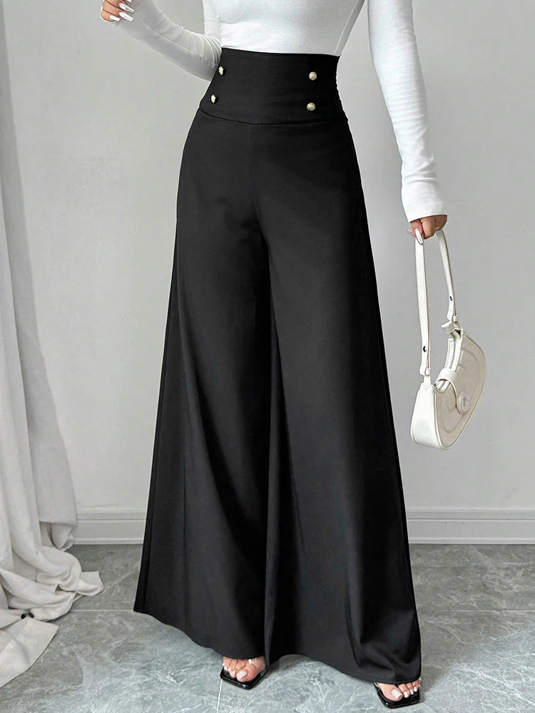 Summer Black Sexy Women Trousers New Streetwear Fashion Button Casual Slim Trousers Female Club Party Versatile Knitted Clothing