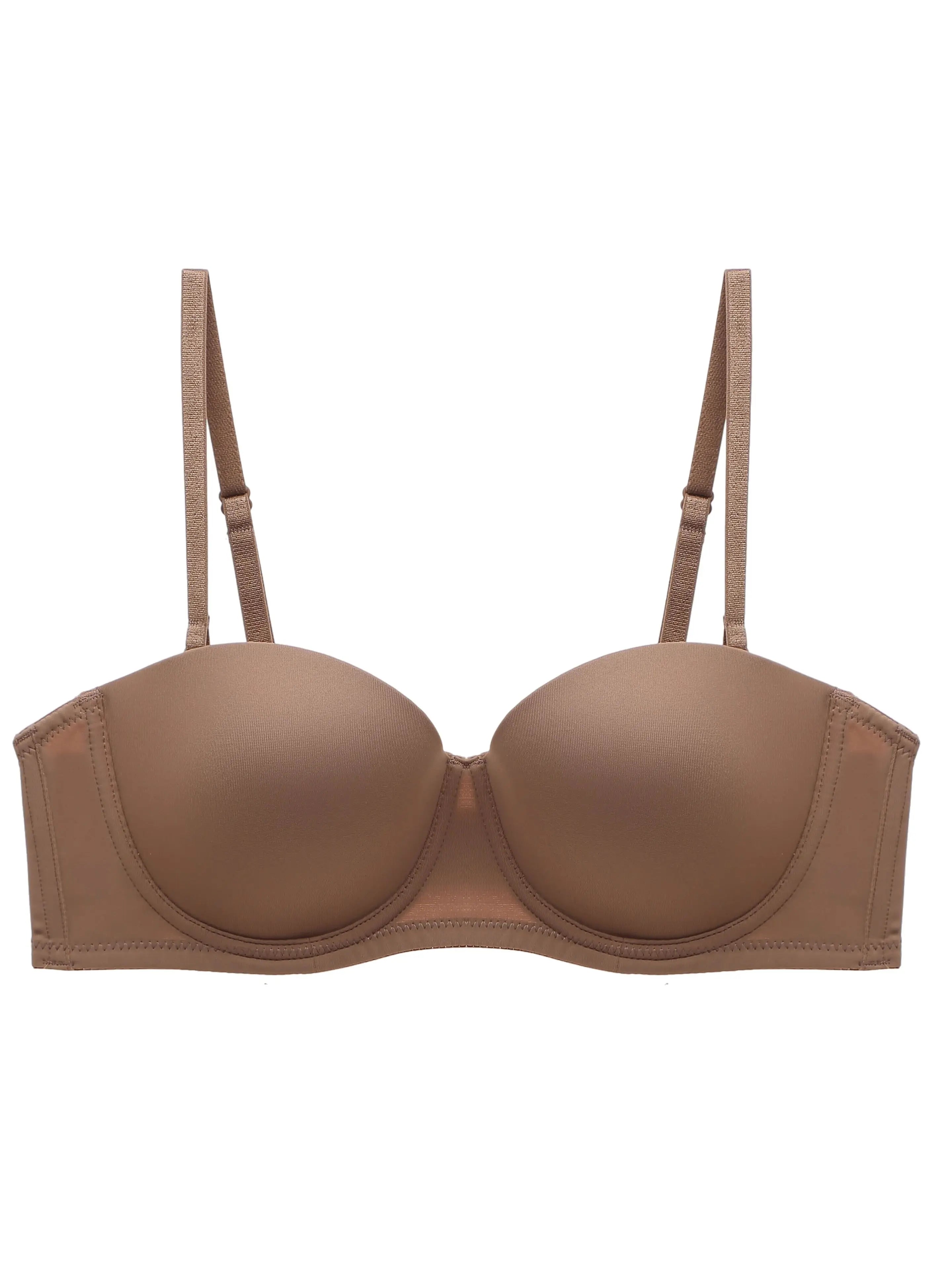 Strapless Seamless Bra 1/2 Cup Women's Underwear Fashion Invisible Bra Multiple Wearing Methods Detachable Shoulder Straps Under
