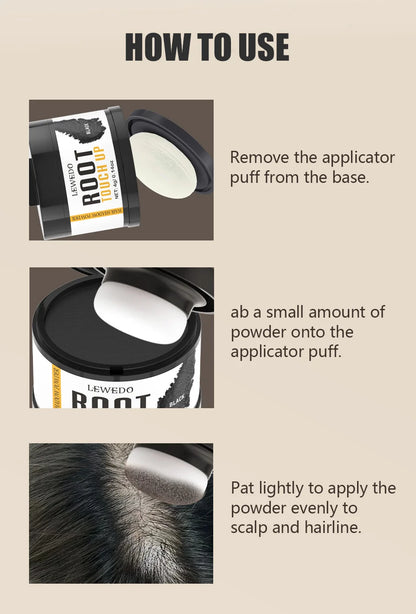 Lewedo Hair Line Powder 4g Black Root Cover Up Natural Instant Waterproof Hairline Shadow Powder Hair Concealer Coverage
