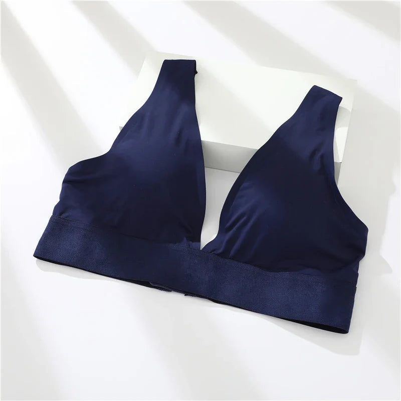 New Women's Bras Seamless Bras For Women Sexy Lingerie Deep V Backless Bralette Intimates Push Up Bra Back Closure Brassiere
