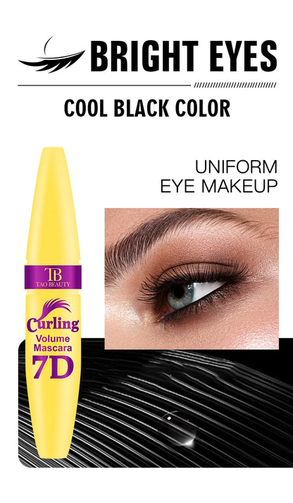 Black Waterproof 7D Mascara Thick Smudge-proof Encrypted Lengthening Curling Eye Lashes Styling Makeup Tools Female Eye Cosmetic