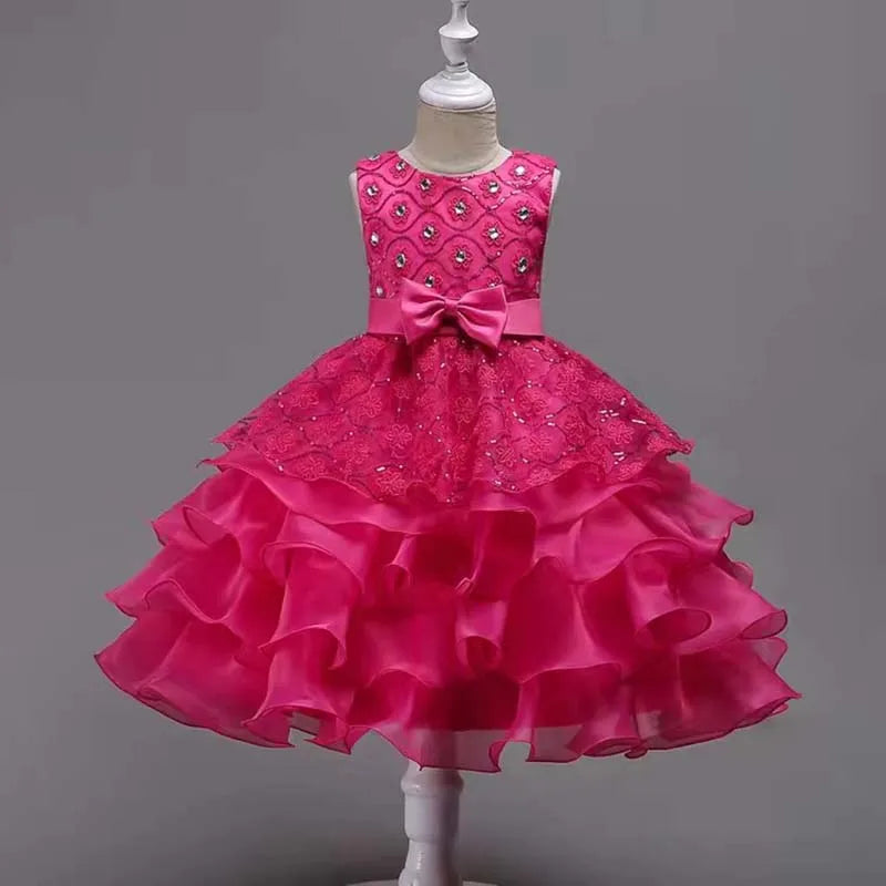 Flower Girl Dress For Wedding Baby Girl 2-8 Years Birthday Outfits Children's Girls First Communion Dresses Girl Kids Party Wear