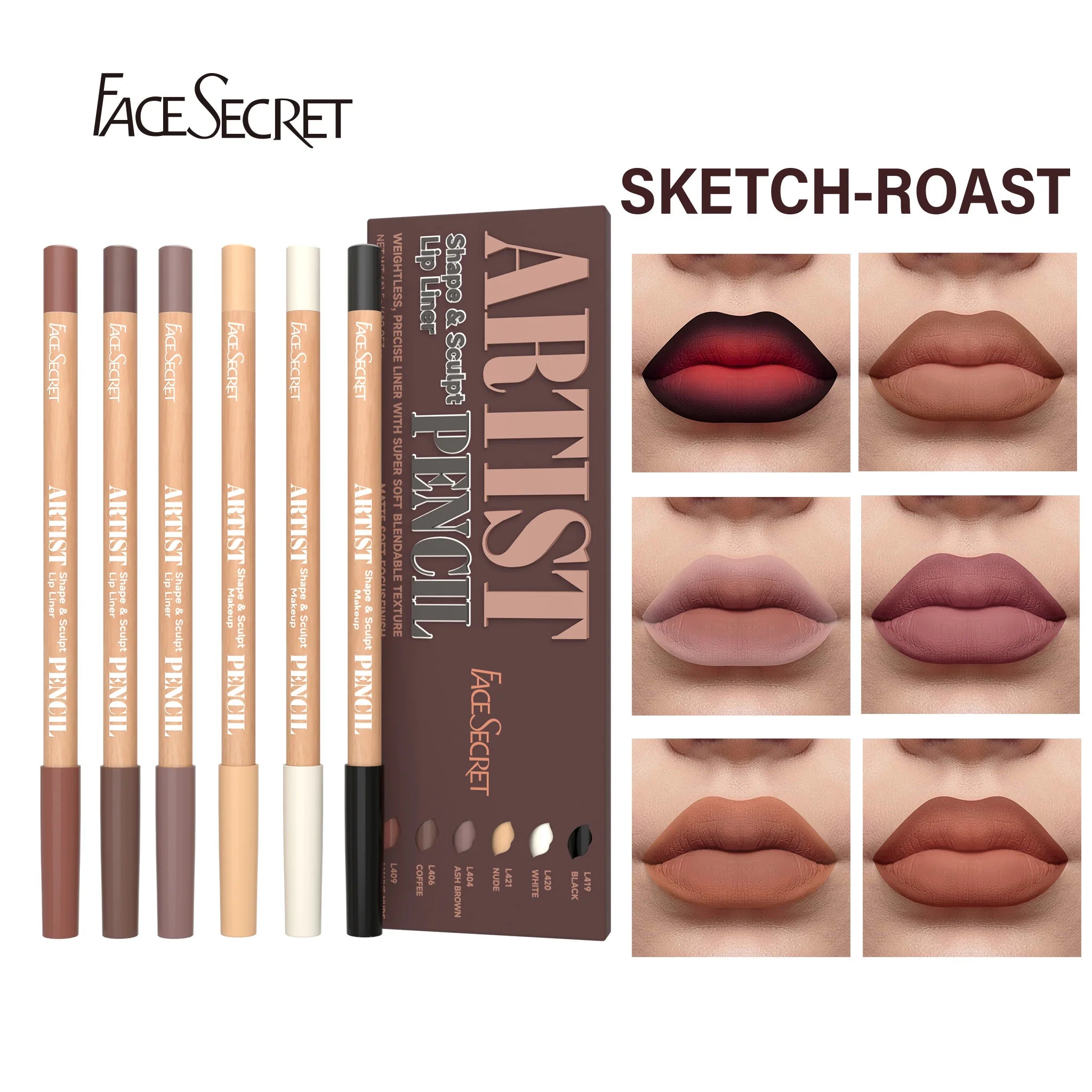 Velvet Matte Lip Liner Set - Long-Lasting Versatile Shades Longlasting Lip Makeup Berry, Brown, Pink Lip Pencil