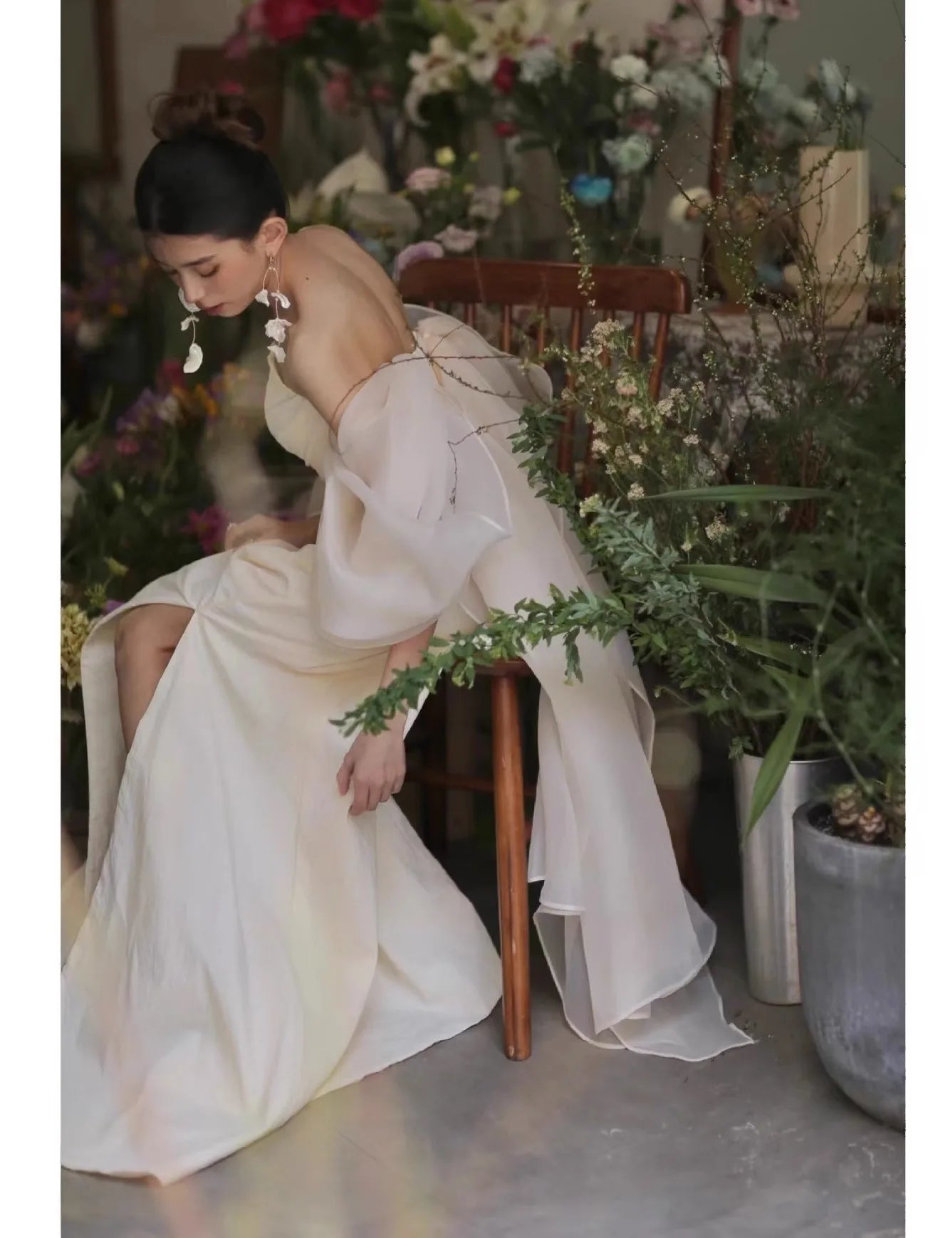 French Evening Party Dress Gown Temperament Sexy Slash Neck Celebrity Banquet Qipao Charming Bridal Wedding Cheongsam Vestidos