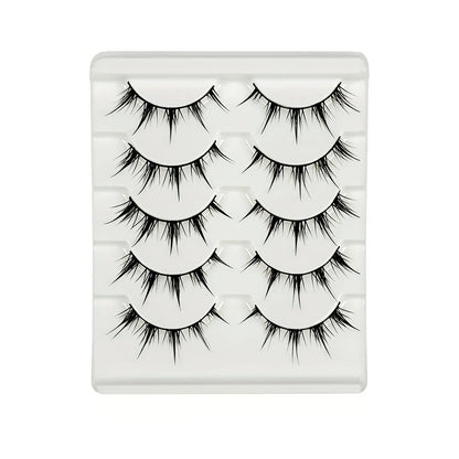 Anime-Inspired False Eyelashes, 5 Pairs Cartoon Eye Faux Lashes, Dramatic Look Demon Style, Volumizing & Lengthening