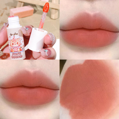 JUJU velvet lip glaze matte matte fake plain white honey peach cheap lip paste