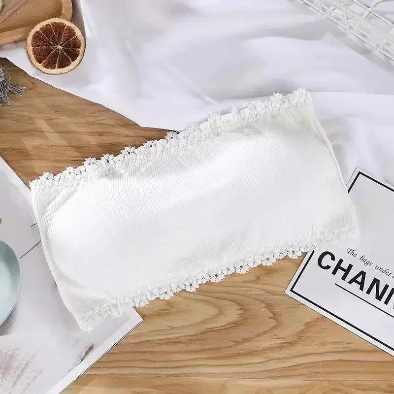 Summer Strapless Women Bras Back Lace Sexy Chest Tops Seamless Breathable Underwear Brassiere Solid Invisible Chest Wraps Bra