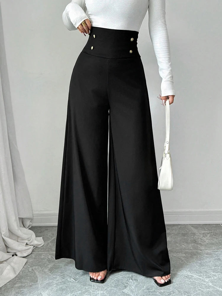 Summer Black Sexy Women Trousers New Streetwear Fashion Button Casual Slim Trousers Female Club Party Versatile Knitted Clothing