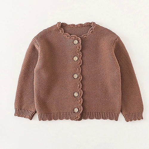 Winter Spring Baby Knitted Clothing Long Sleeved Floral Embroidery Knitting Coat Newborn Baby Girls Knitting Cardigan Sweater (Available)