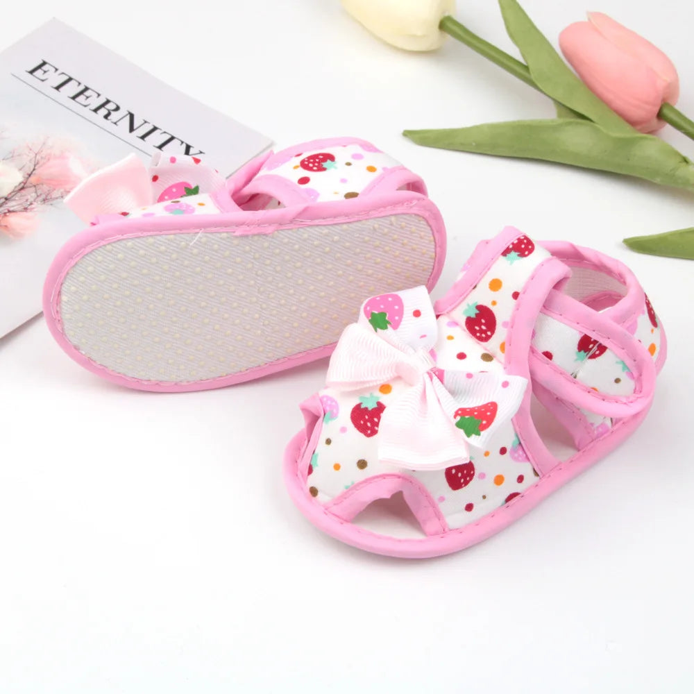 Newborn Infant Baby Girl Princess Bowknot Sandal Sneakers Toddler Soft Crib Walkers Casual Shoes