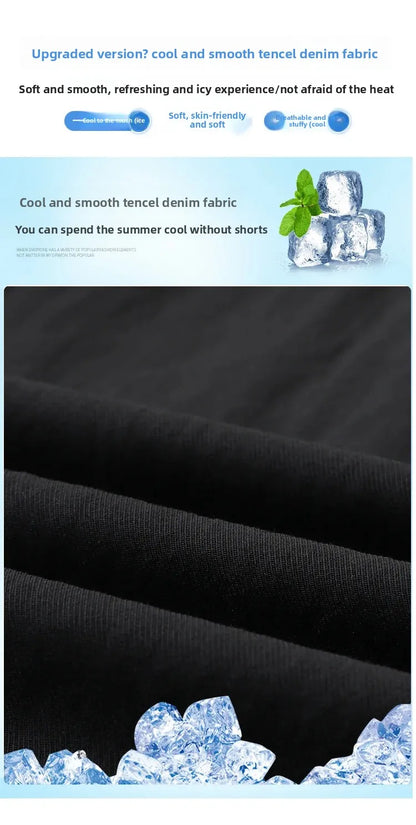 White Ice Silk Wide Leg Pants Women's Summer Thin High Waist Slimming Casual Versatile Elastic Waist Draped Straight Leg Trouser