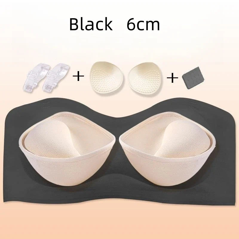 Push Up Bra For Women Sexy Invisible Externally Expandable Bralette Padded Gathered Female Lingerie Thickened Chest Pads