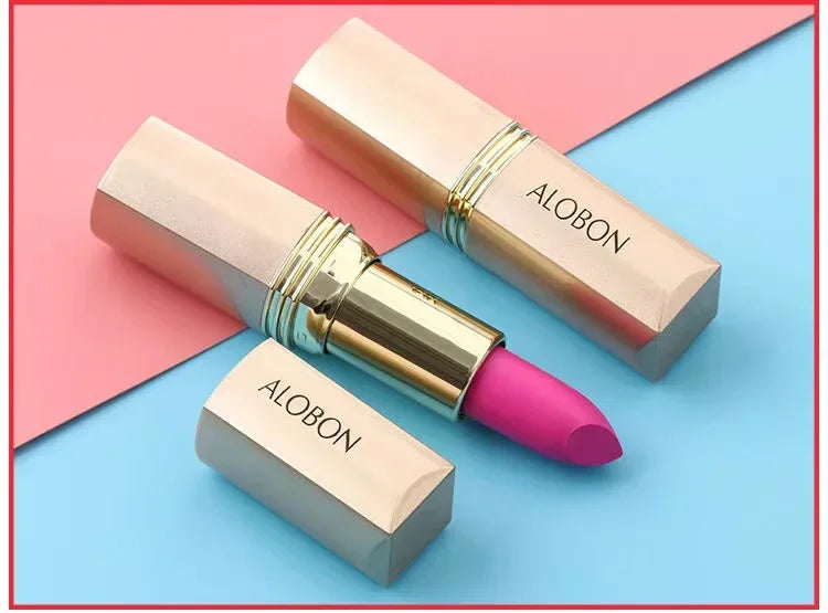 10 Colors Pink Lipstick Waterproof Matte 24 Hours Long Lasting Non-Stick Cup Red Rose Lip Tint Velvet Cosmetic Women Make Up