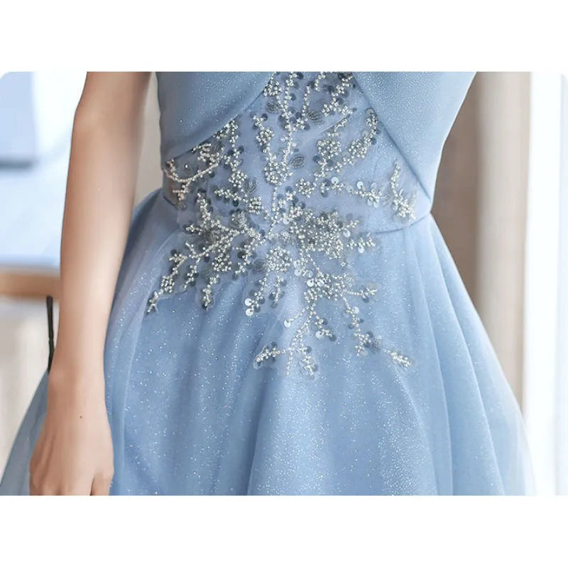 Birthday Party Evening Dresses Women Spring Summer New Slim Banquet Student Graduation Performance Dress Art Test Host Dress