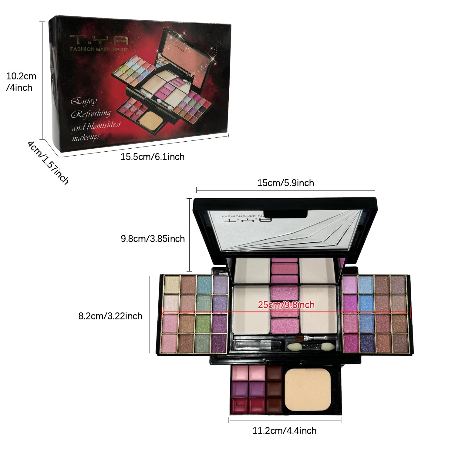 Makeup set 46 colors Pearl eye shadow Powder puff Powder blusher Lip gloss set combination T6145