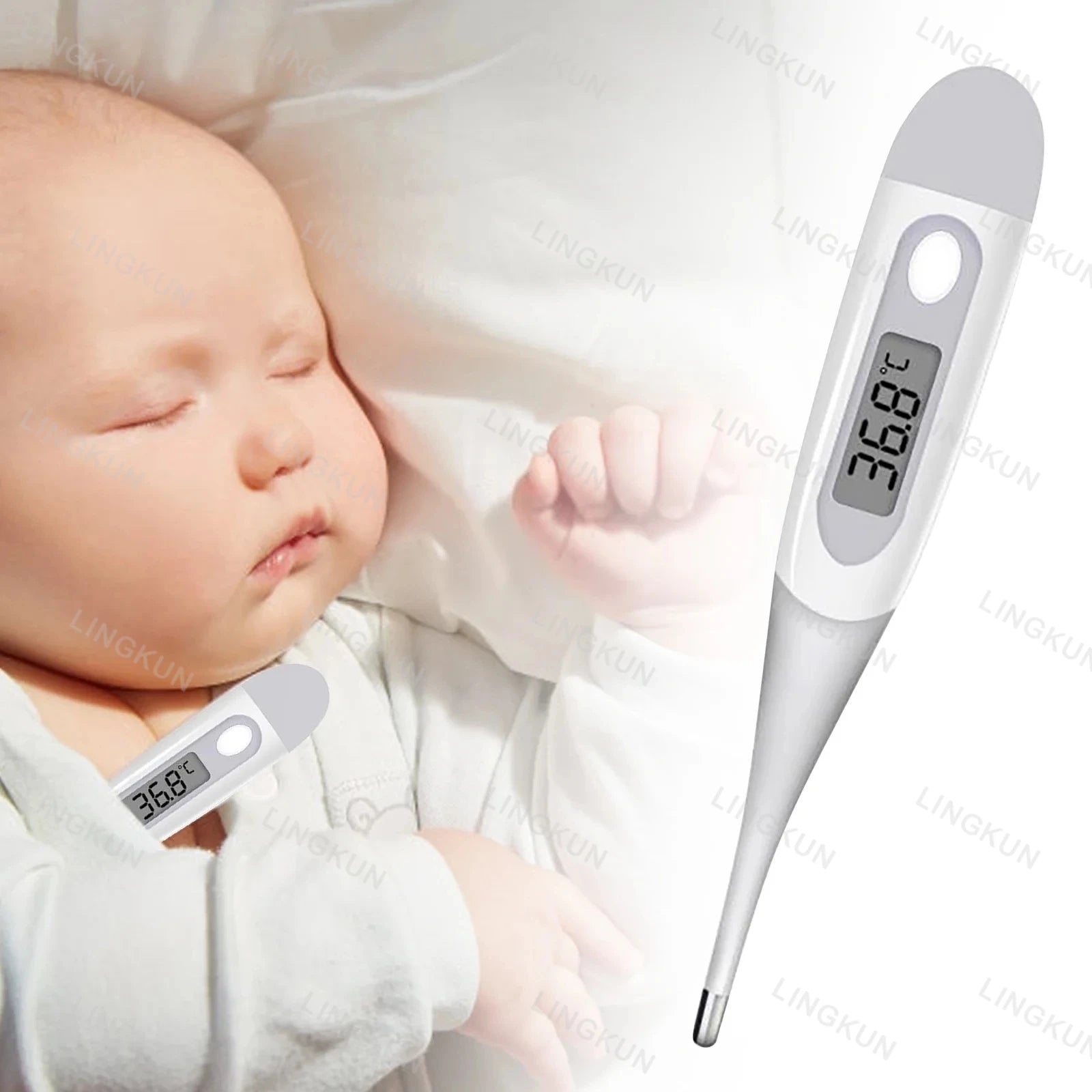 Household Adults Children Thermometers for Fever Thermometer Electronic Soft Head Digital Oral Armpit Temperature Measurement