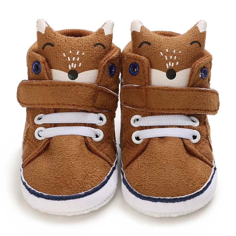 Autumn and Spring Brown Baby Sneakers for Boys 0-12 Months First Walking Shoes