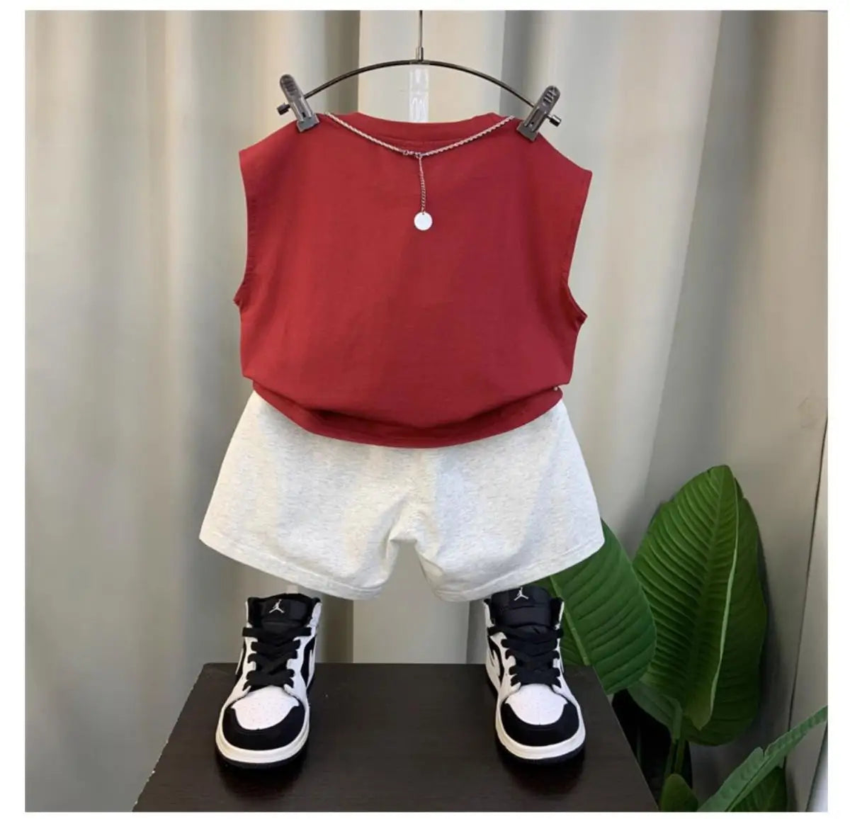 New Boys Baby Girl Summer Vest Set Summer Sleeveless Fashion Boys' and Children's Handsome Two Piece Set