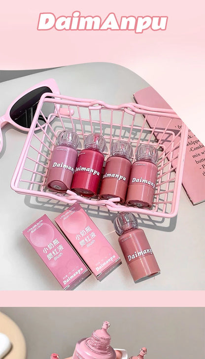 When You Put Blush in a Milk Bottle and Press It Lightly, the Makeup Becomes Clear and the Korean-Style Color Is Well Displayed, with the Color Rising up for a Light and Natural Look, and Is Easy to Apply.