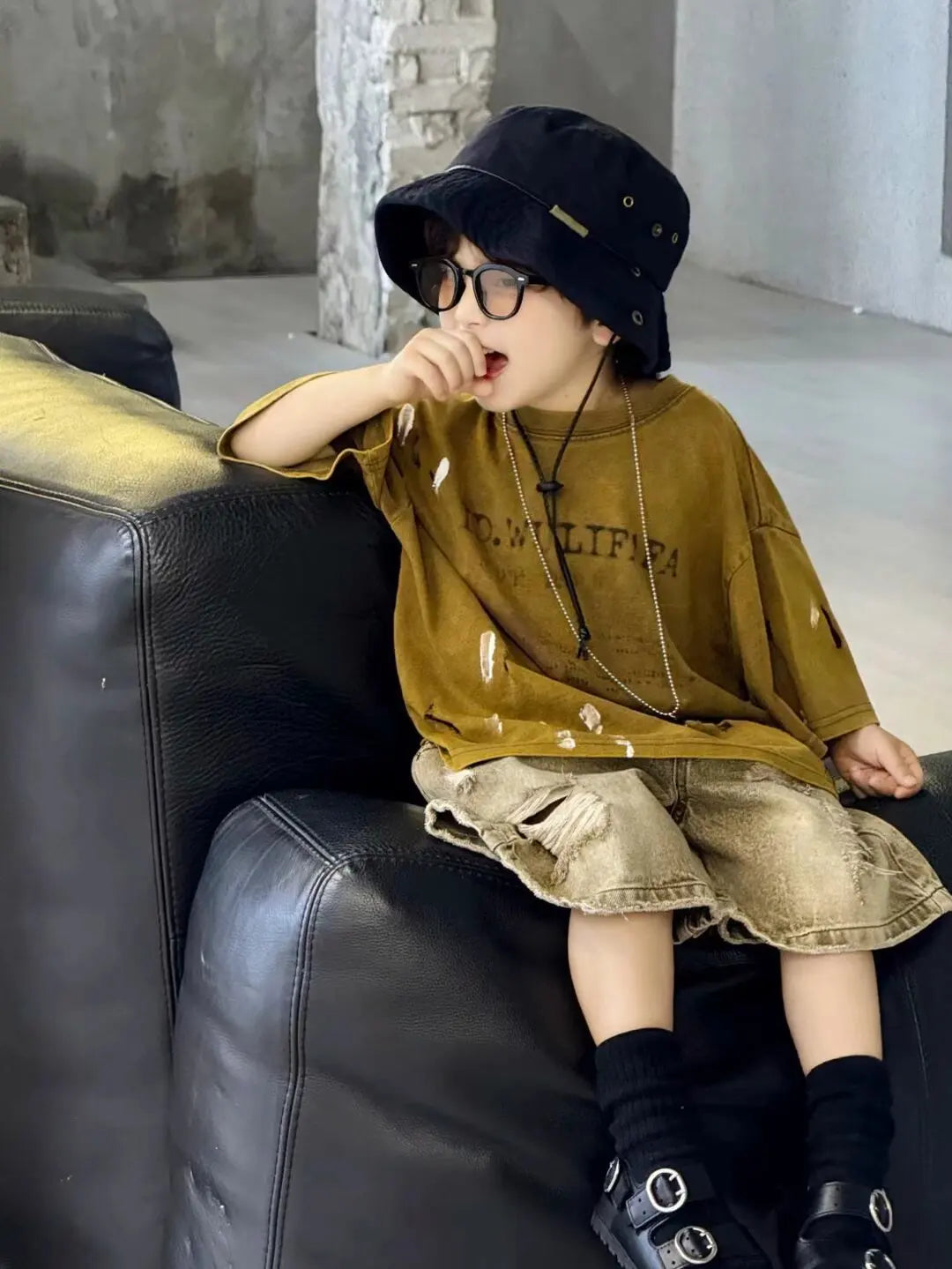 Boys Clothing Set  Korean Loose Shirts+shorts 2pcs/set Sport Suits for Kids Teenager Tracksuits Casual Baby Outfits Clothes