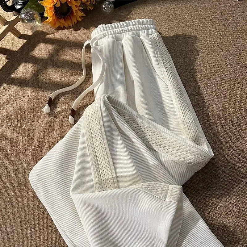 Plus Size Corduroy Pants Women's Casual Drapey Long Trousers Spring Autumn Winter High School Junior High Students Fashionable