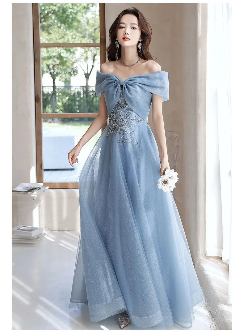 Birthday Party Evening Dresses Women Spring Summer New Slim Banquet Student Graduation Performance Dress Art Test Host Dress