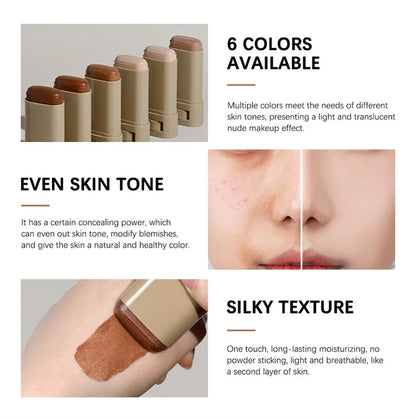 Stick Foundation Balm Brighten Skin Tint Foundation Stick Smooth Plumper Hight Coverage Travel Bronze Foundation Stick Makeup