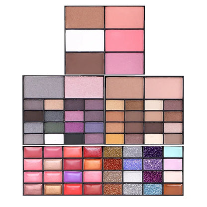 74 Colors Eyeshadow Lip Gloss Combination All in One Makeup Set Matte Eyeshadow Tray Concealer Flash Lipstick Make up kit Box