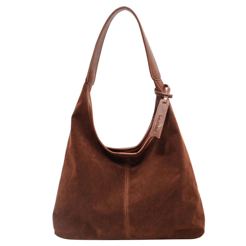 Women's Vintage Shoulder Tote Bag with large capacity, premium PU leather, zipper closure, and elegant everyday design
