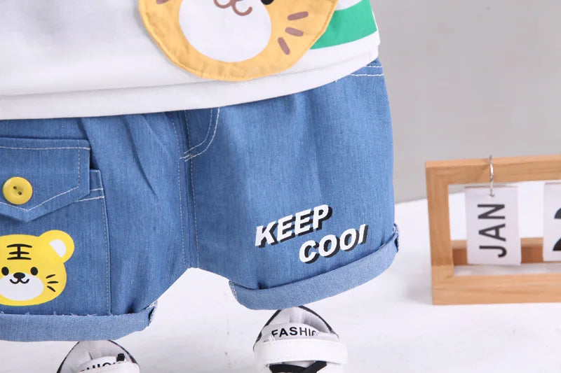 Summer Baby Boys Clothing Sets Cartoon Bear Cotton T-Shirt + Shorts  Suits for Baby Kids Tracksuits Infant Casual Outfits