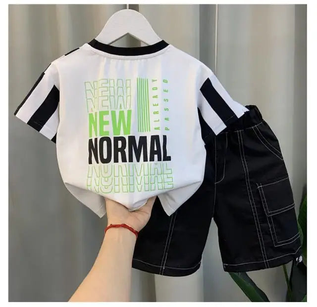 Summer Boy Clothing Suit New Children's Clothes Set Boys Short Sleeve T-Shirt Shorts