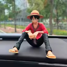 Car Interior Dashboard Ornaments Cartoon Anime ONE PIECE Luffy Yukino Set Action Figure Model Balloon Decor Auto Accessories