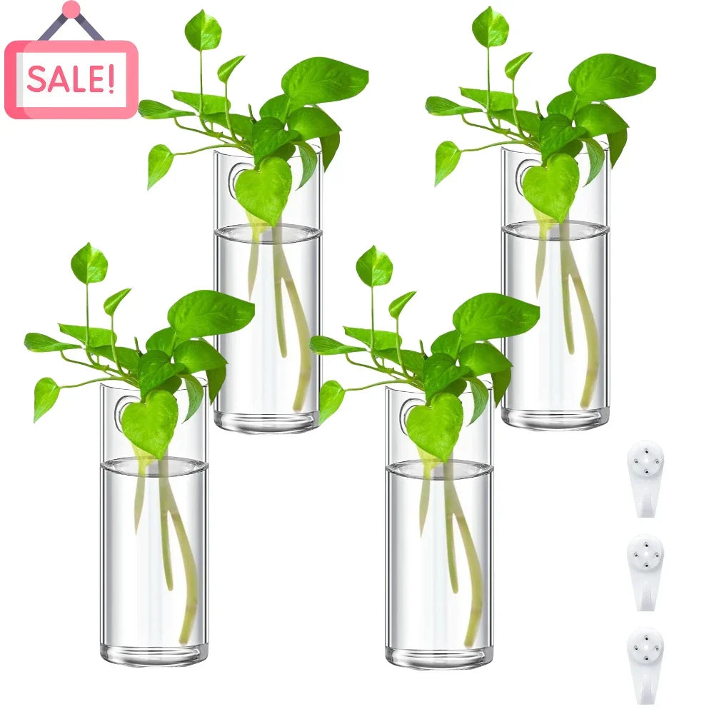 hanging hydroponic planter Glass Wall Vase Hanging Hydroponic Planter Wall-Mounted Flower Vases f – Mom & Kids