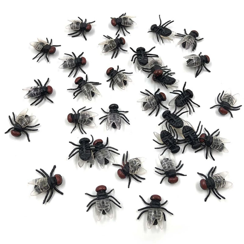 Funny Animal Models Fake Flies Plastic Simulated Insect Bugs Scary Disgusting Joke Toys Halloween Party Prank Favors