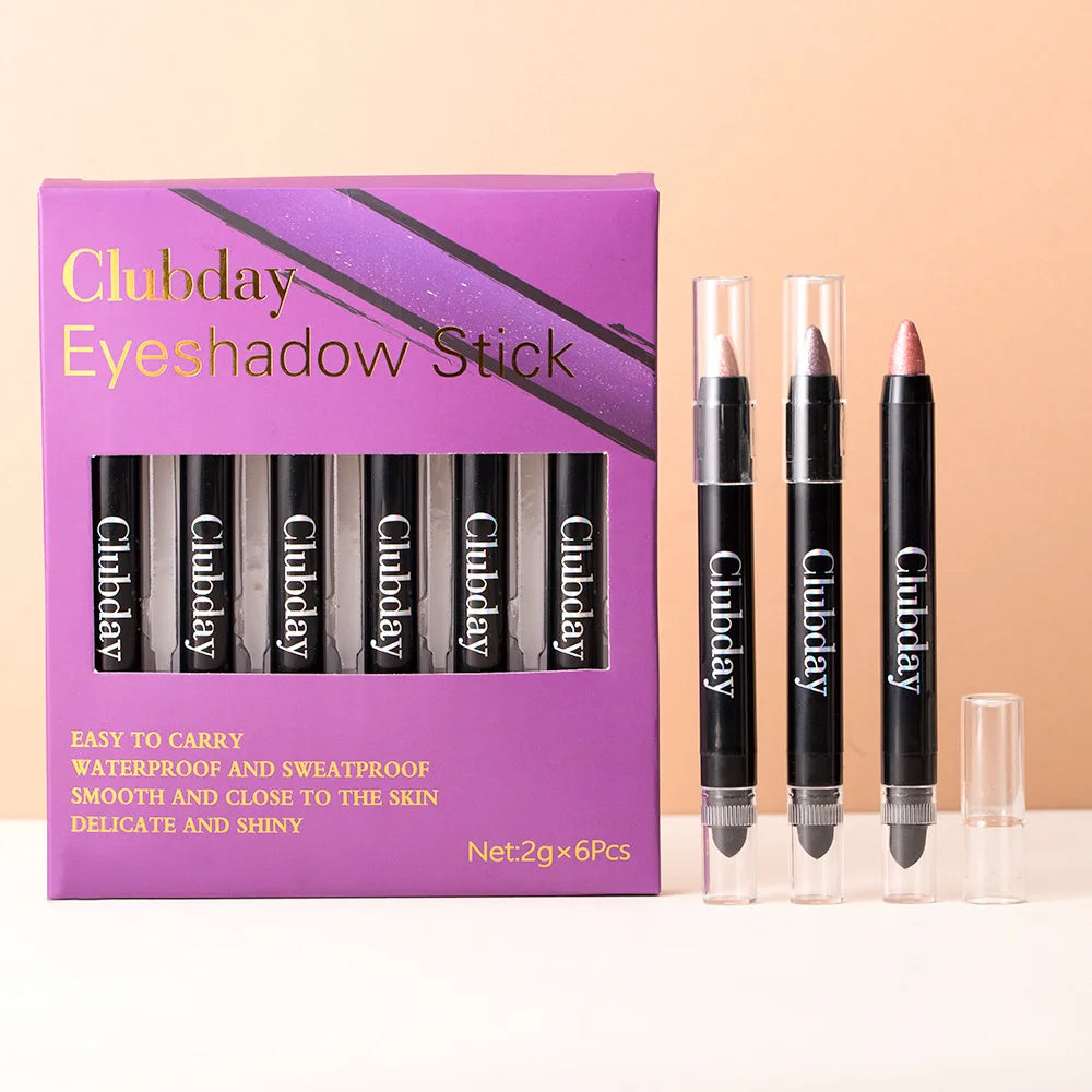 Eyeshadow Stick Set - Pearl Eye Brightening Pencil for Aegyosal Highlight, Smudge Proof Long Wear Makeup, Pur