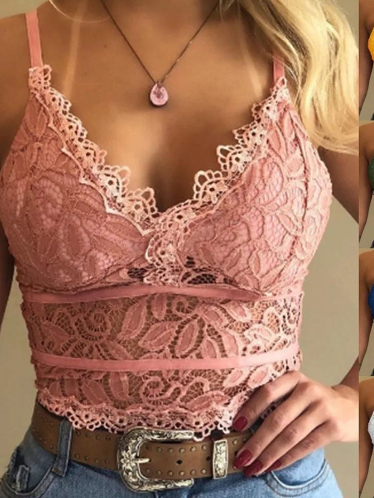 European American women vests women's clothing sexy perspective Lace suspenders Fashion outerwear underwear tank top vest