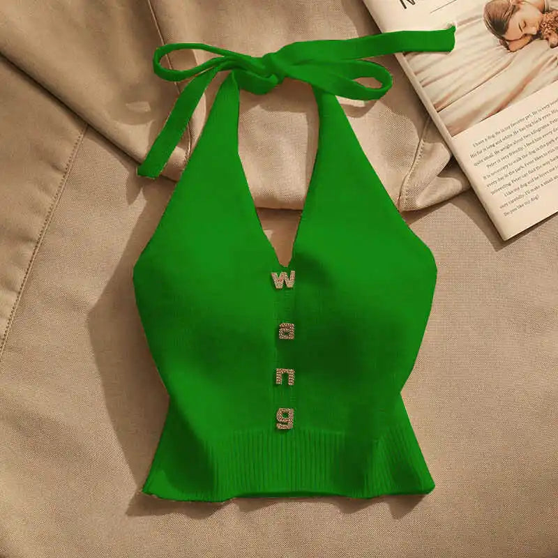 Slim Fit Knitted ter Top Women's Inner Wear Summer Sexy oulder Baring ort Svel irt Outerwear Trendy