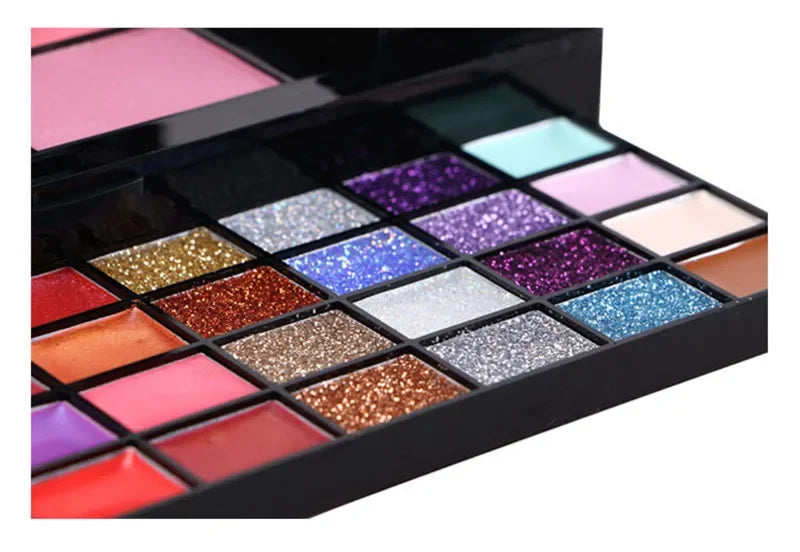 74 Colors Eyeshadow Lip Gloss Combination All in One Makeup Set Matte Eyeshadow Tray Concealer Flash Lipstick Make up kit Box